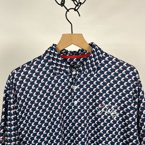 Barstool Golf "Ain't No Hobby" Geometric Golf Polo - Large - Barstool Sports